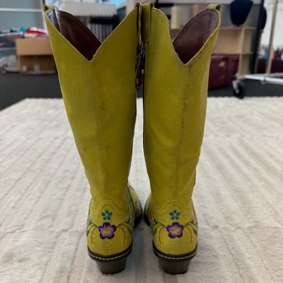 Rare Donald J. Pliner Lime Green Suede Western Boots Size 6 - Made in Italy - Picture 5 of 12